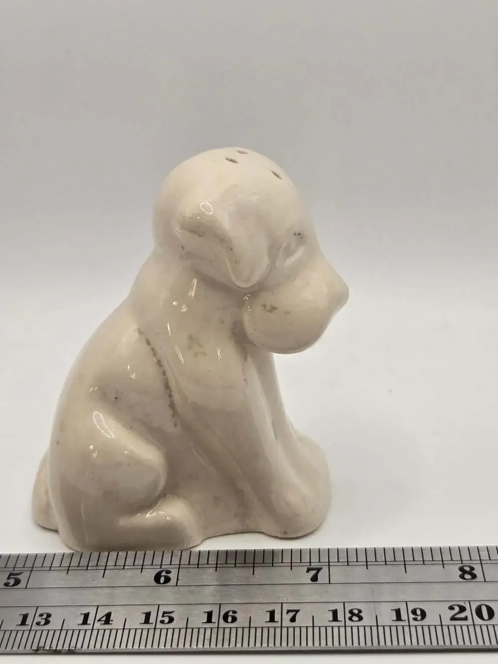 Vintage Ceramic Sitting Dog Salt or Pepper Shaker